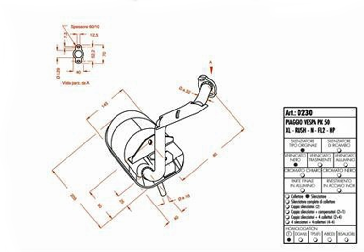 SILENCIOSO LEOVINCI SITO VESPA PK 50